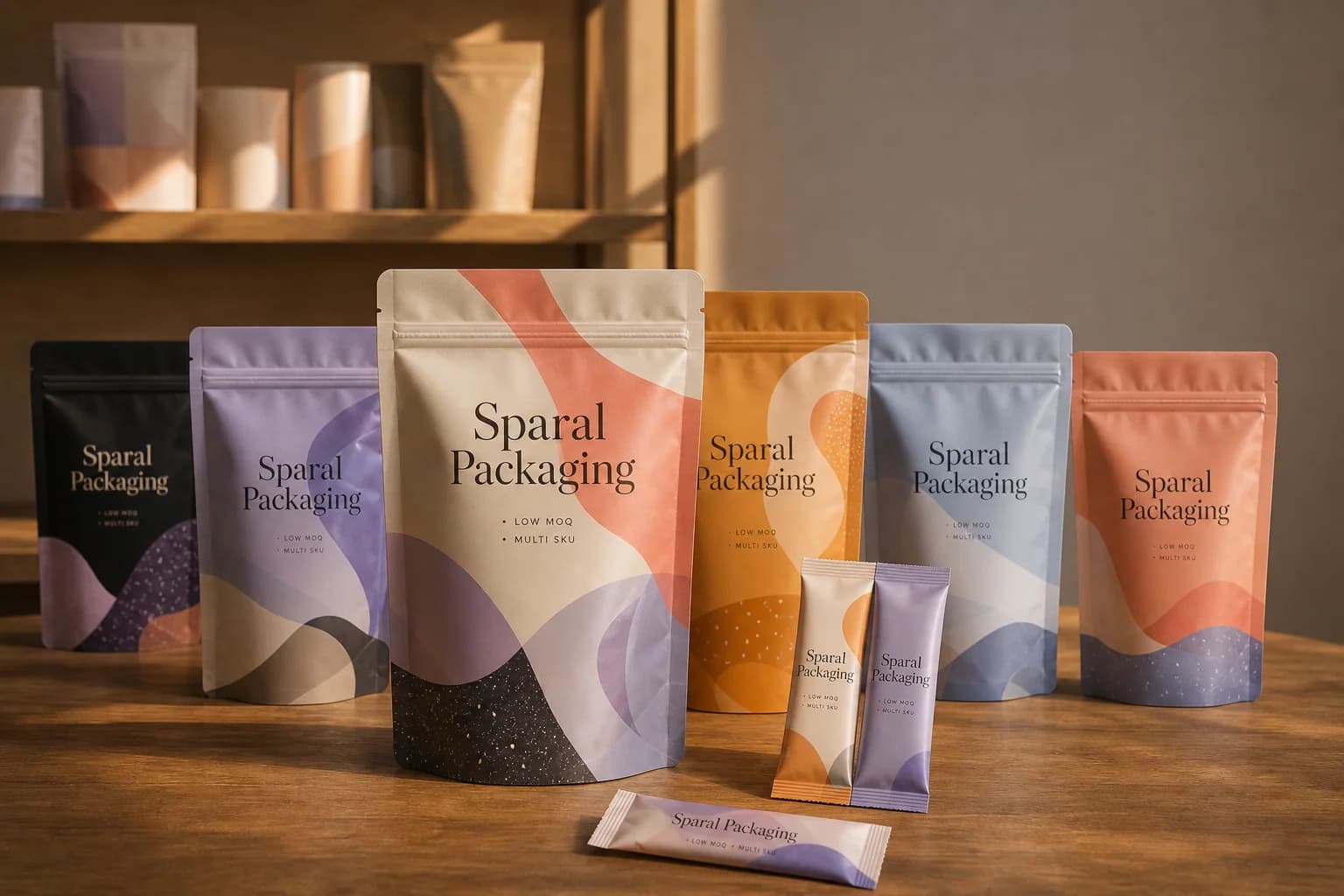 Multi-SKU custom pouch family by Sparal Packaging