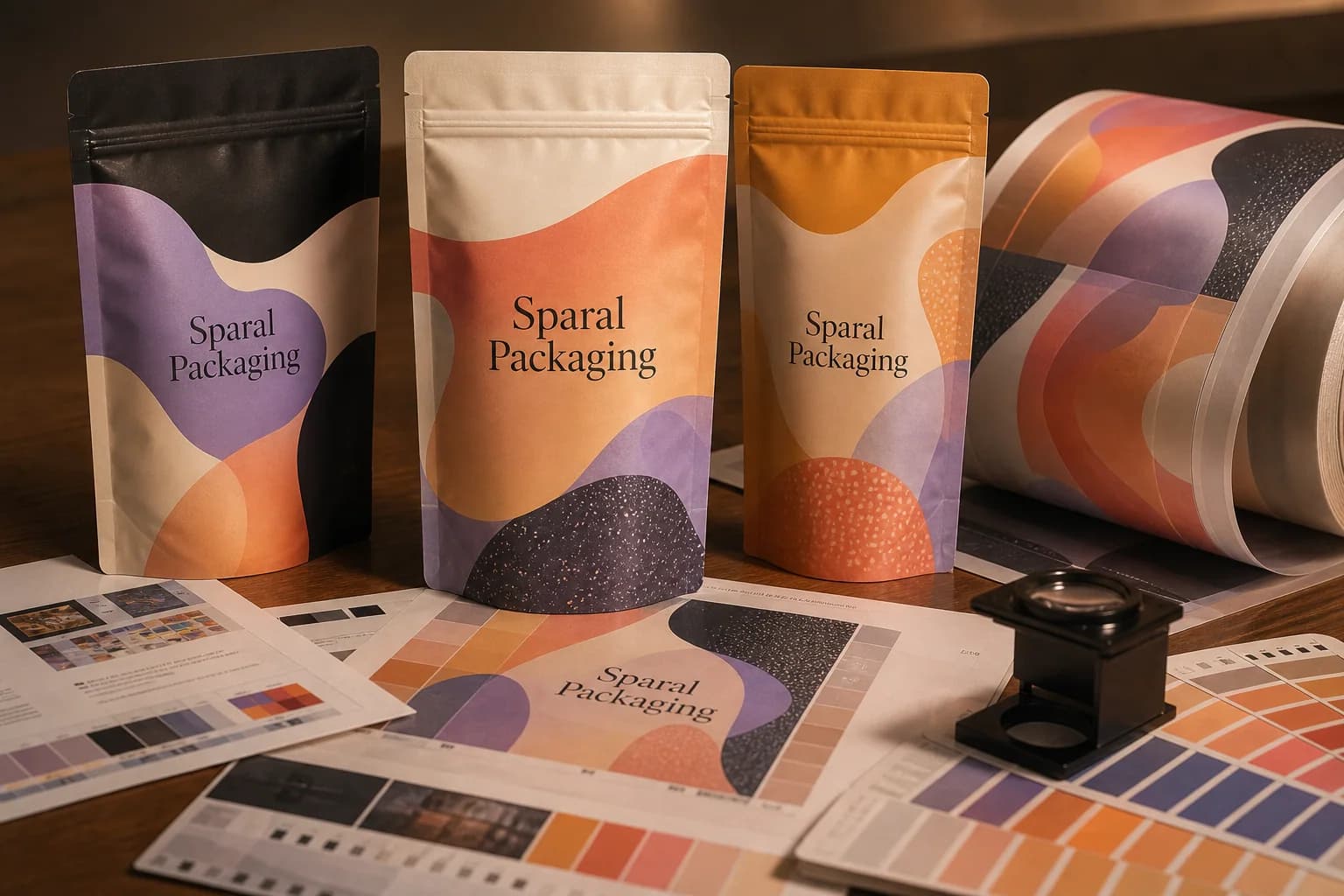 Digital proofing and printed pouch samples by Sparal Packaging