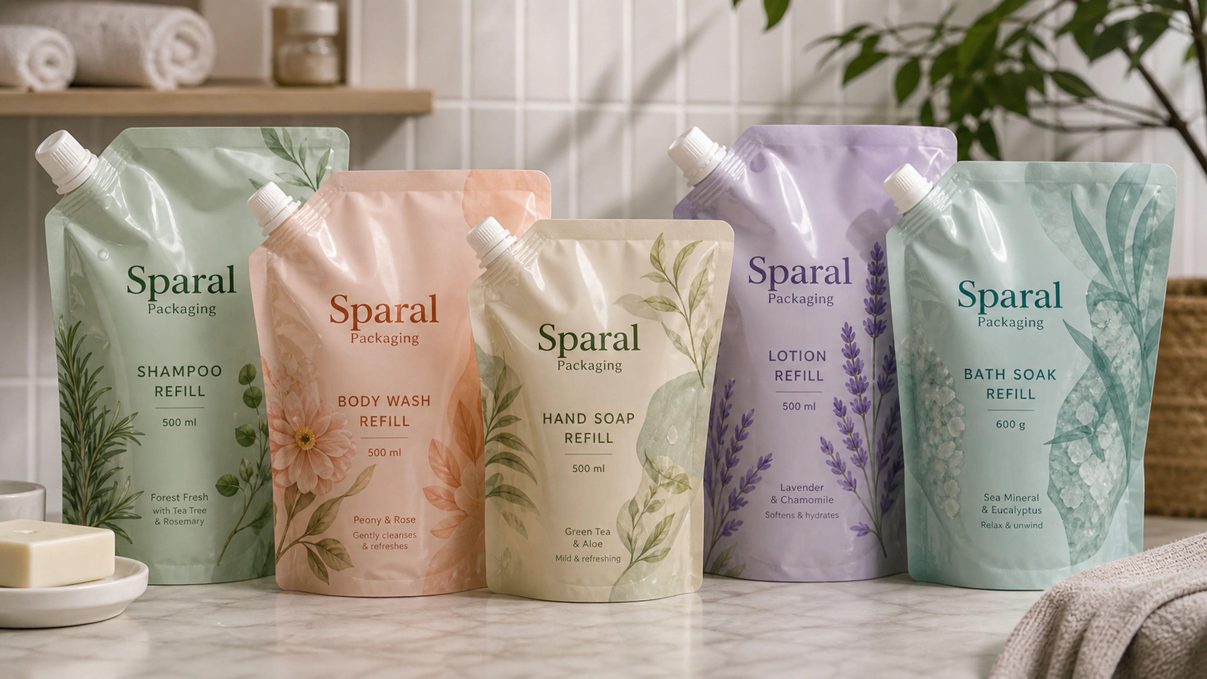 Beauty Refill custom flexible packaging by Sparal Packaging