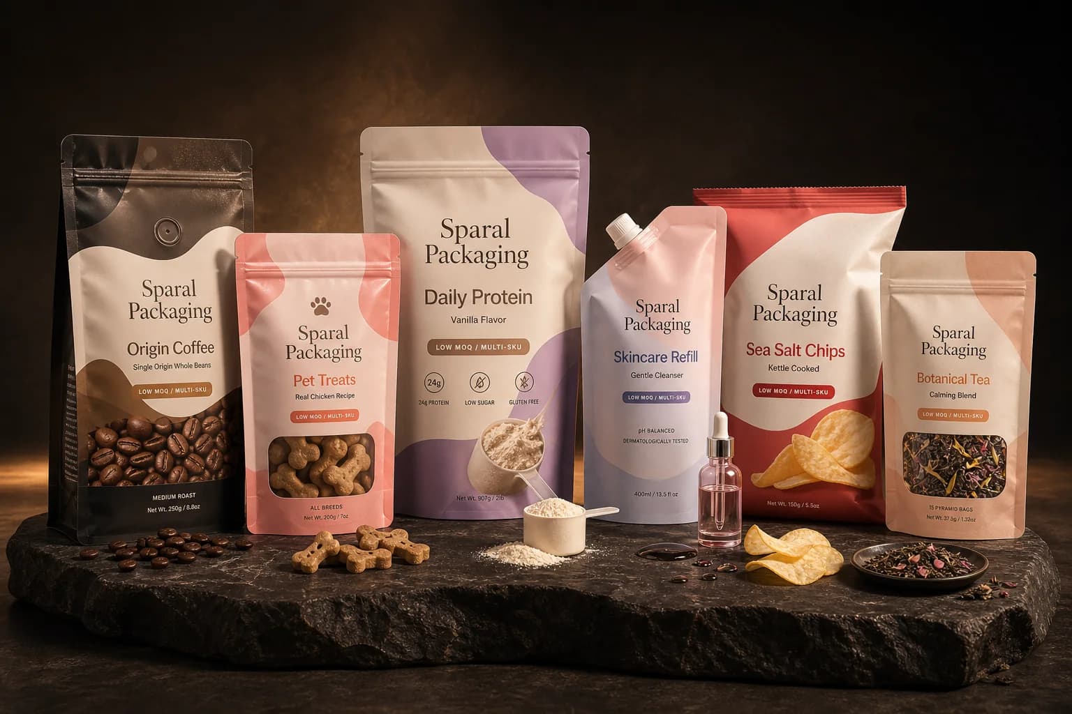Custom pouch packaging market systems across coffee, pet, supplements, frozen, refill, and snacks