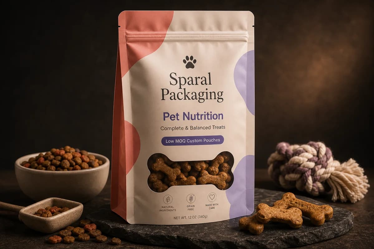 Pet nutrition custom pouch packaging market system