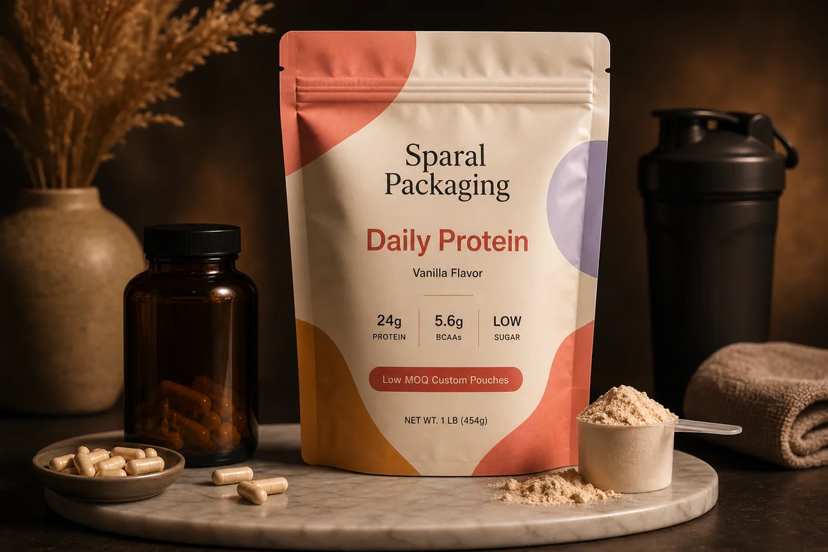 Supplement custom pouch packaging market system