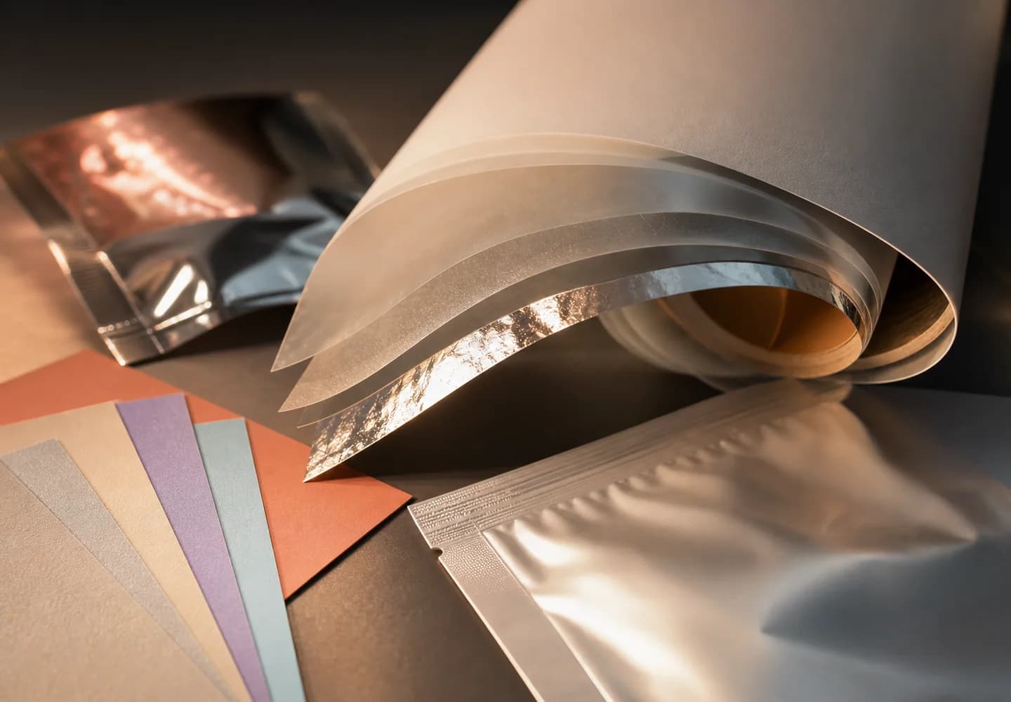 Flexible packaging material layer diagram style image
