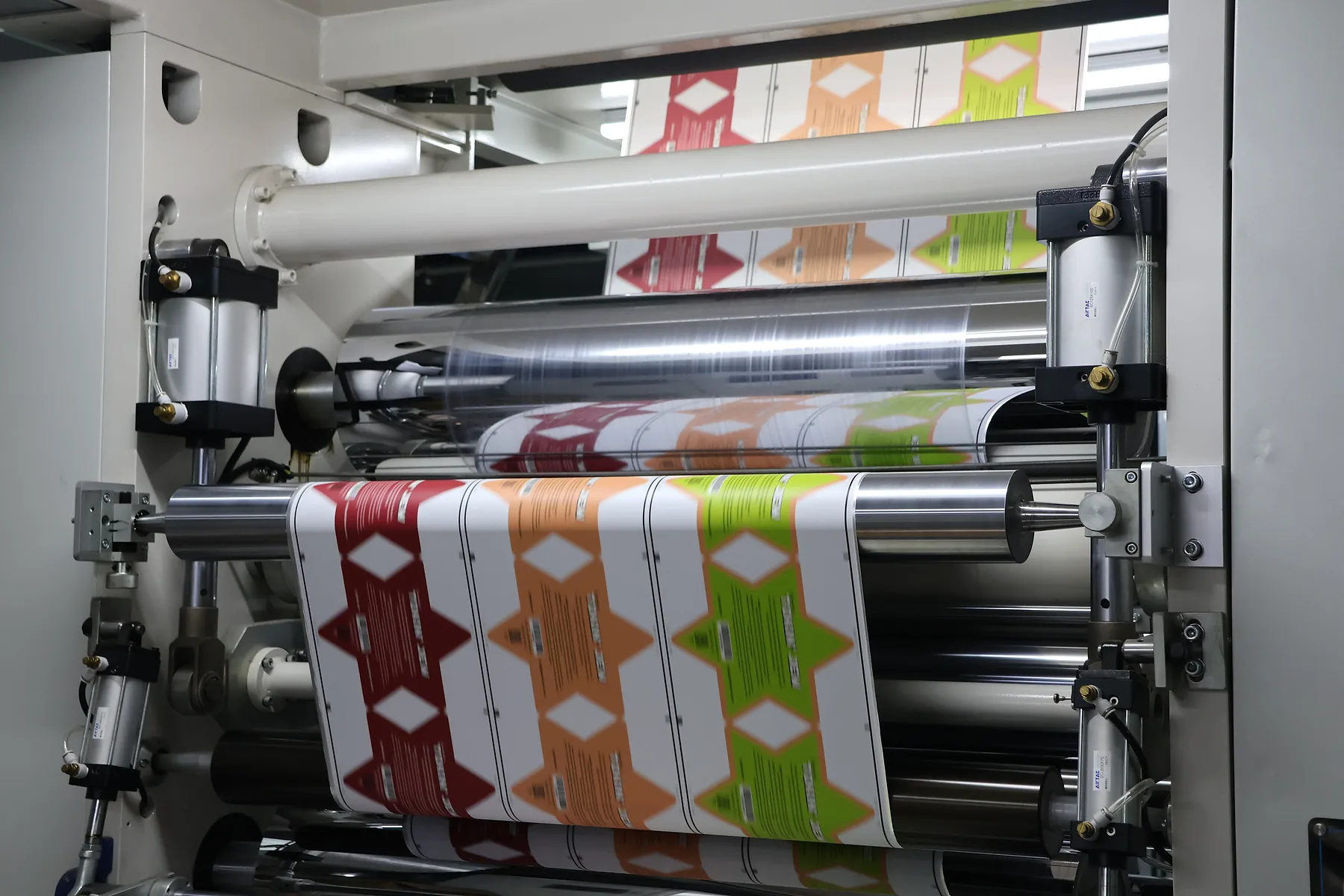 Flexible packaging rollstock printing on a production press for Sparal Packaging