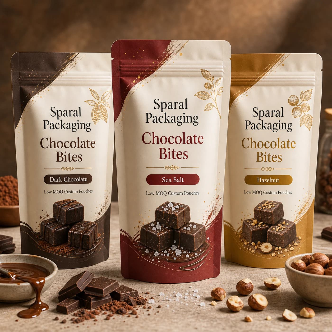 Chocolate bites pouch packaging opportunity by Sparal Packaging