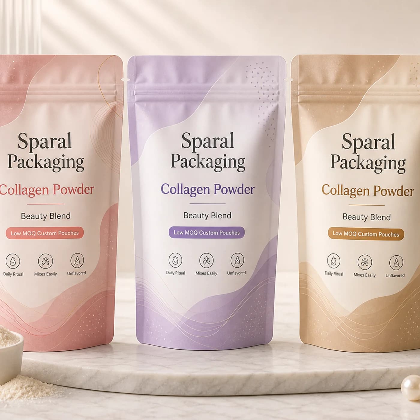 Collagen powder pouch packaging opportunity by Sparal Packaging