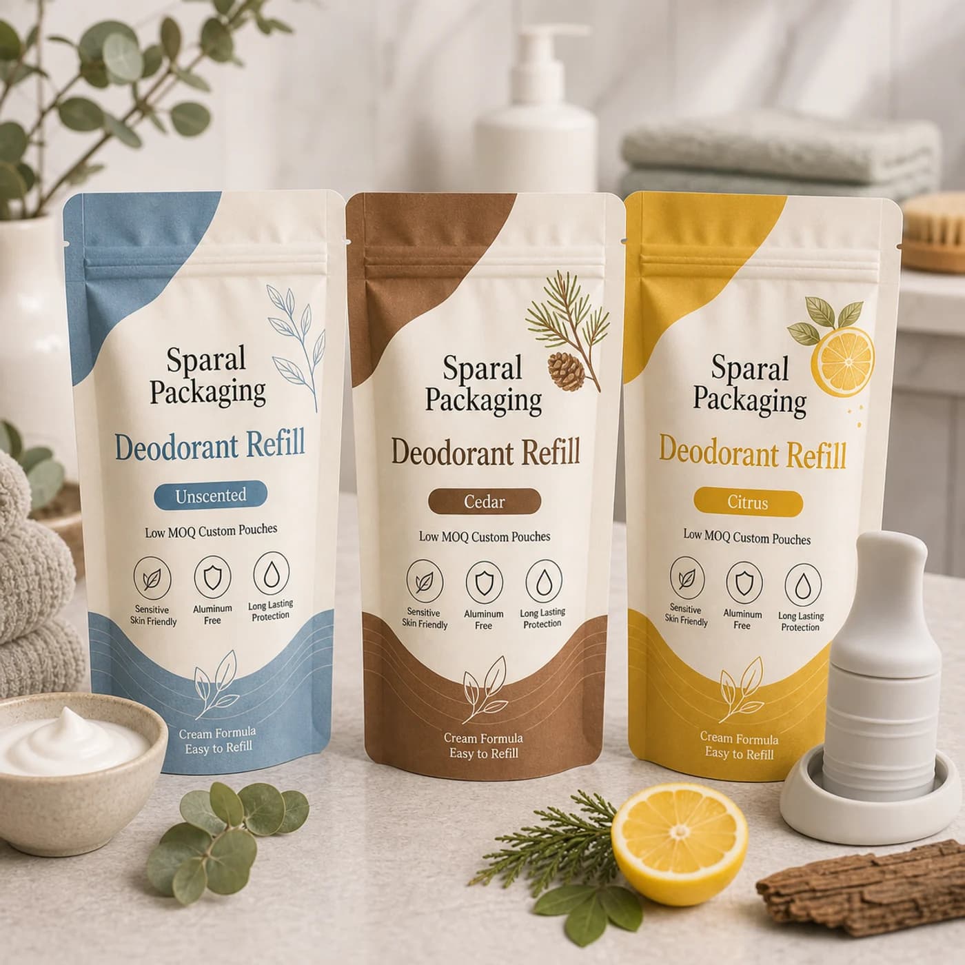 Deodorant refill pouch packaging opportunity by Sparal Packaging