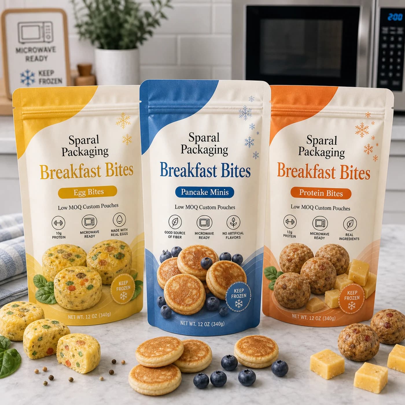 Frozen breakfast bites pouch packaging opportunity by Sparal Packaging