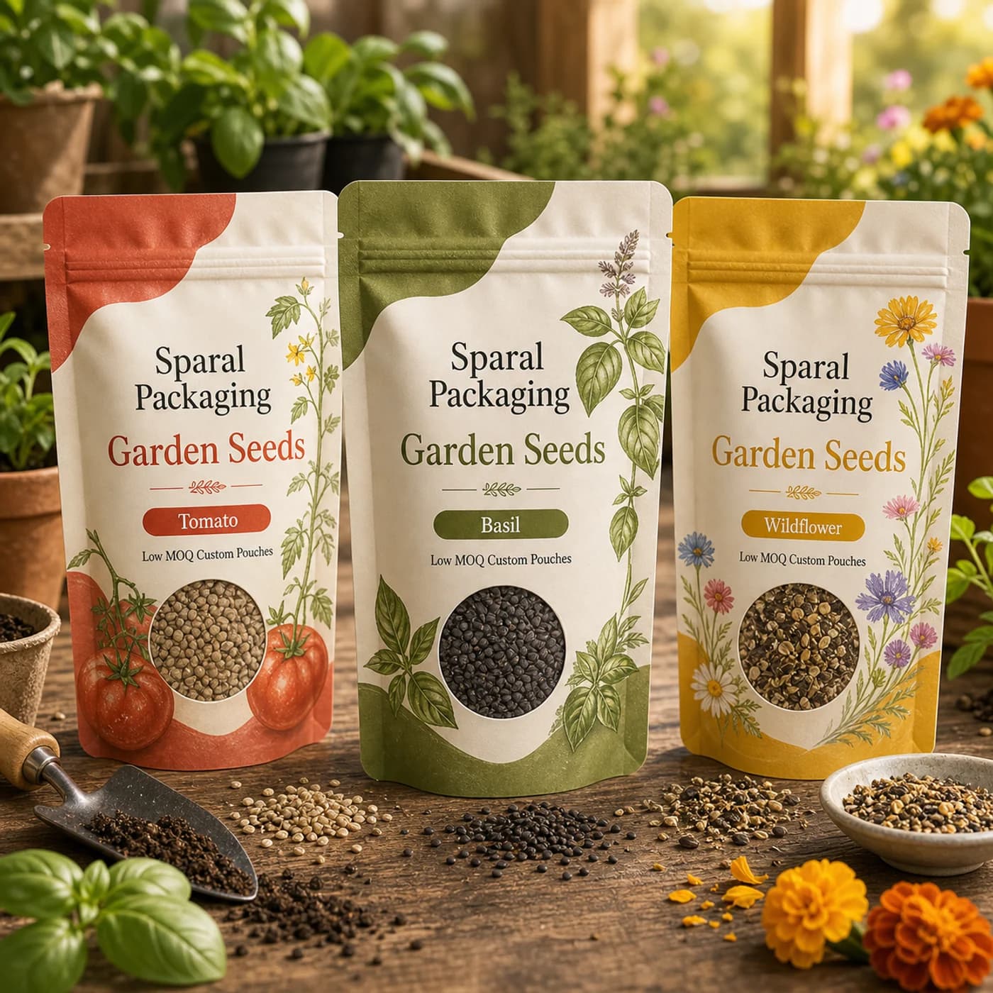 Garden seeds pouch packaging opportunity by Sparal Packaging