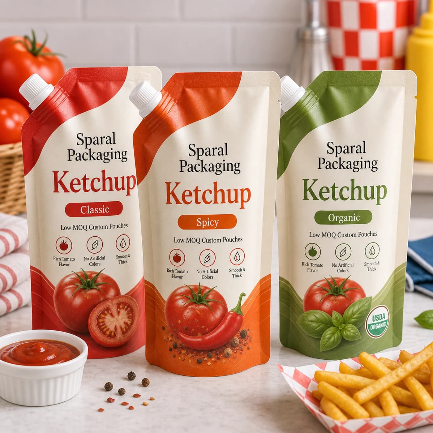 Ketchup pouch packaging opportunity by Sparal Packaging
