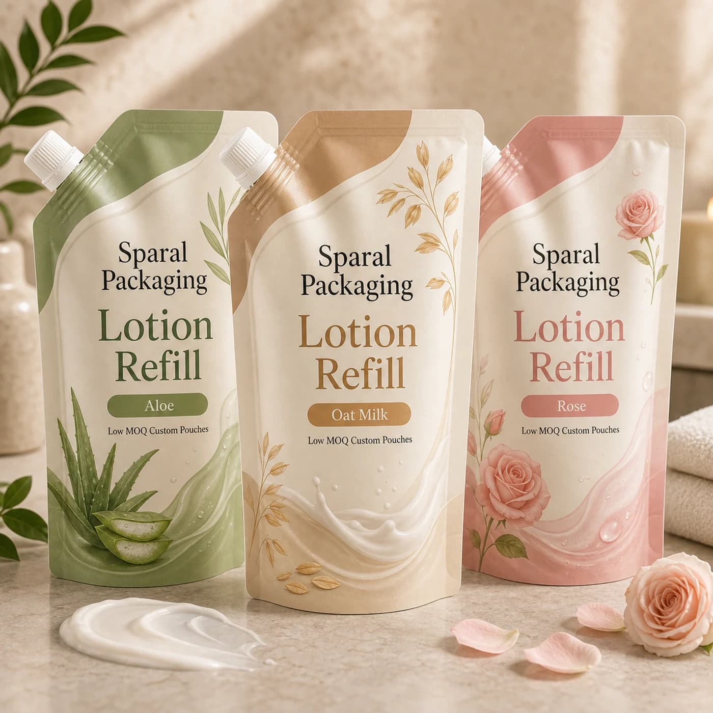 Lotion refill pouch packaging opportunity by Sparal Packaging
