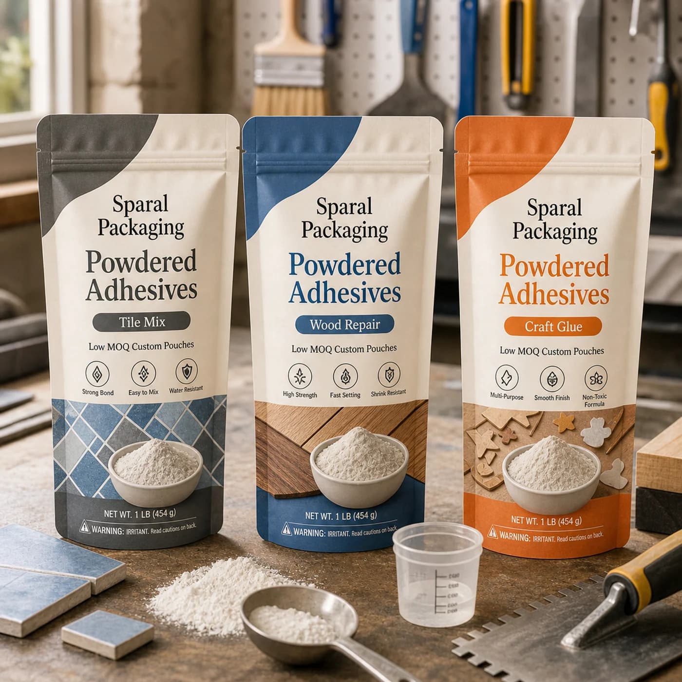 Powdered adhesives pouch packaging opportunity by Sparal Packaging