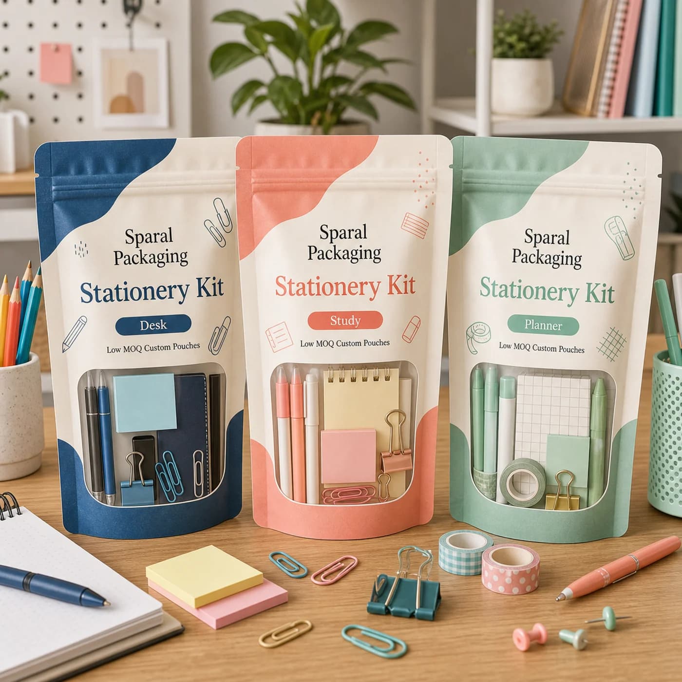Stationery kits pouch packaging opportunity by Sparal Packaging